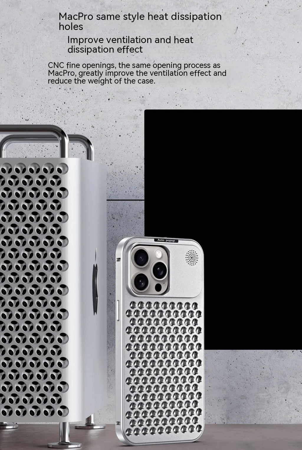 Aluminum alloy spring fastener aromatherapy phone case for Apple iPhone with frosted finish and magnetic suction