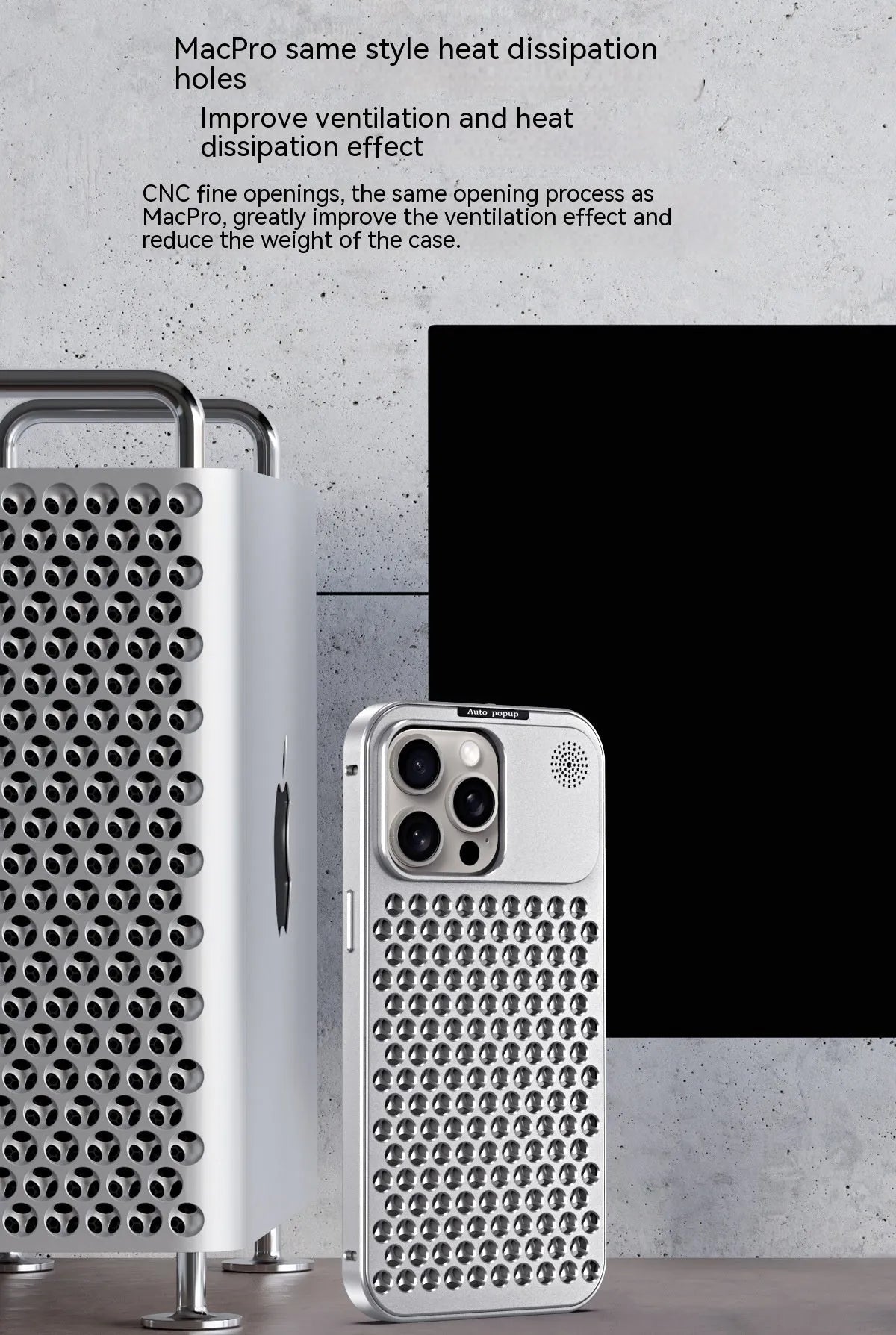 Aluminum alloy spring fastener aromatherapy phone case for Apple iPhone with frosted finish and magnetic suction