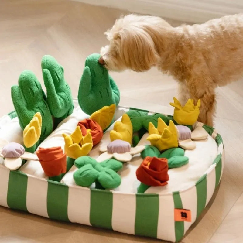 Pet dog food leakage educational toy set with 18-piece Music Garden in Le Smell Garden colour, 40x50x26cm, made from velvet and fleece
