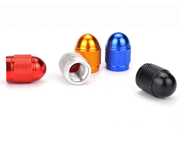 Aluminium mountain bike tyre valve cap in metallic colours