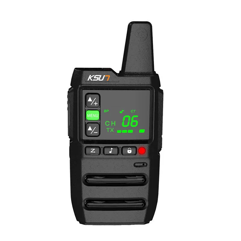 KSU7 civil high-power walkie-talkie in black finish, 5W 400-470MHz UHF, 88x48x18mm