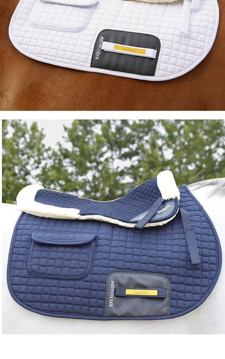 Riding saddle pad for waist protection in equestrian and cycling sports