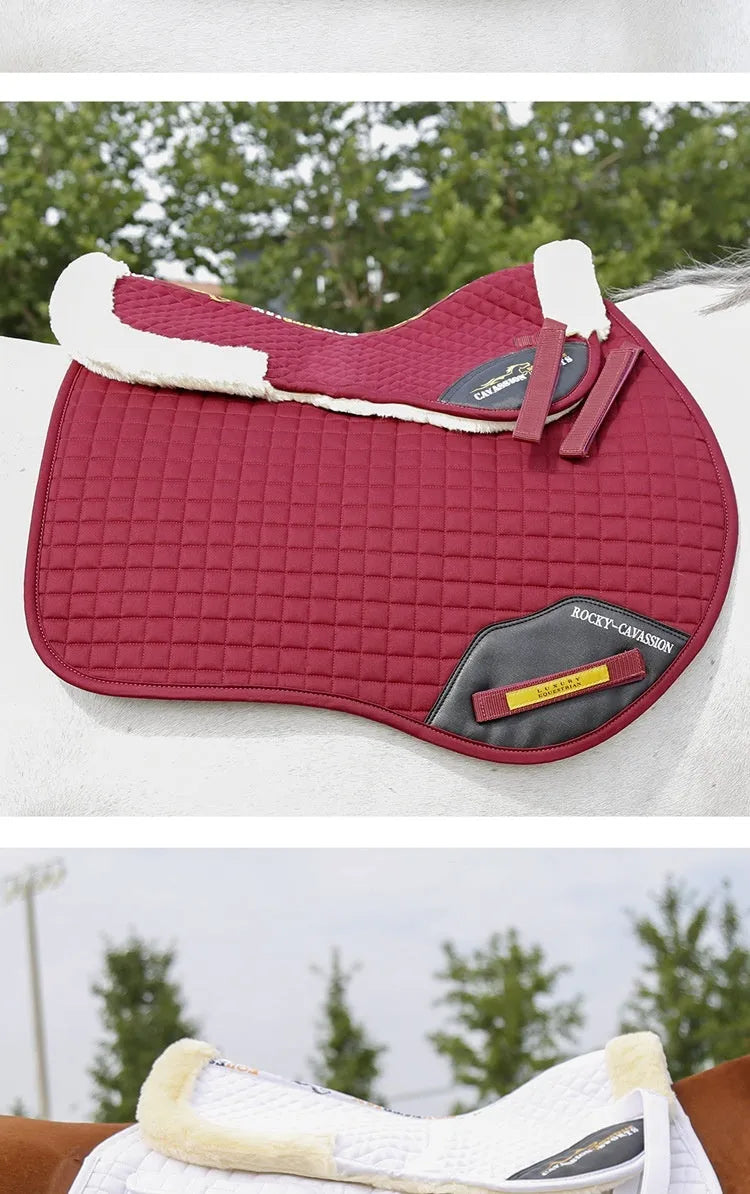 Riding saddle pad for waist protection in equestrian and cycling sports