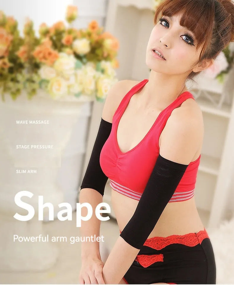 Women's shaping arm sleeve in nylon fabric black and skin colour options free size