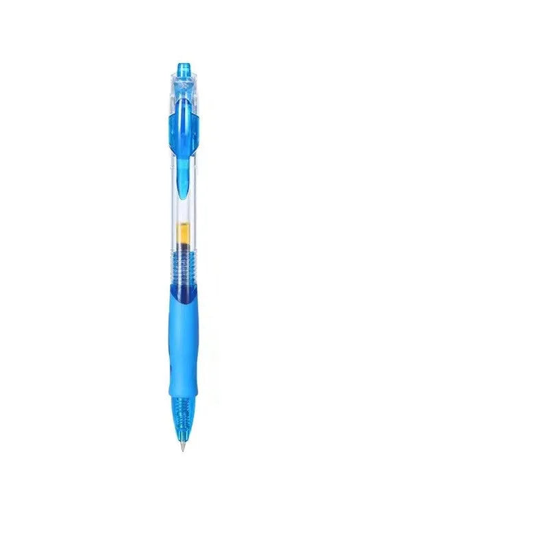 Fashion personality gel pen with 0.5mm tip in black, blue, and red colour options.
