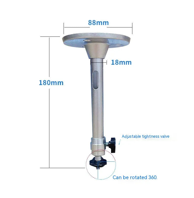 Aluminium alloy projector bracket with 180mm drop length and 88x88mm base plate