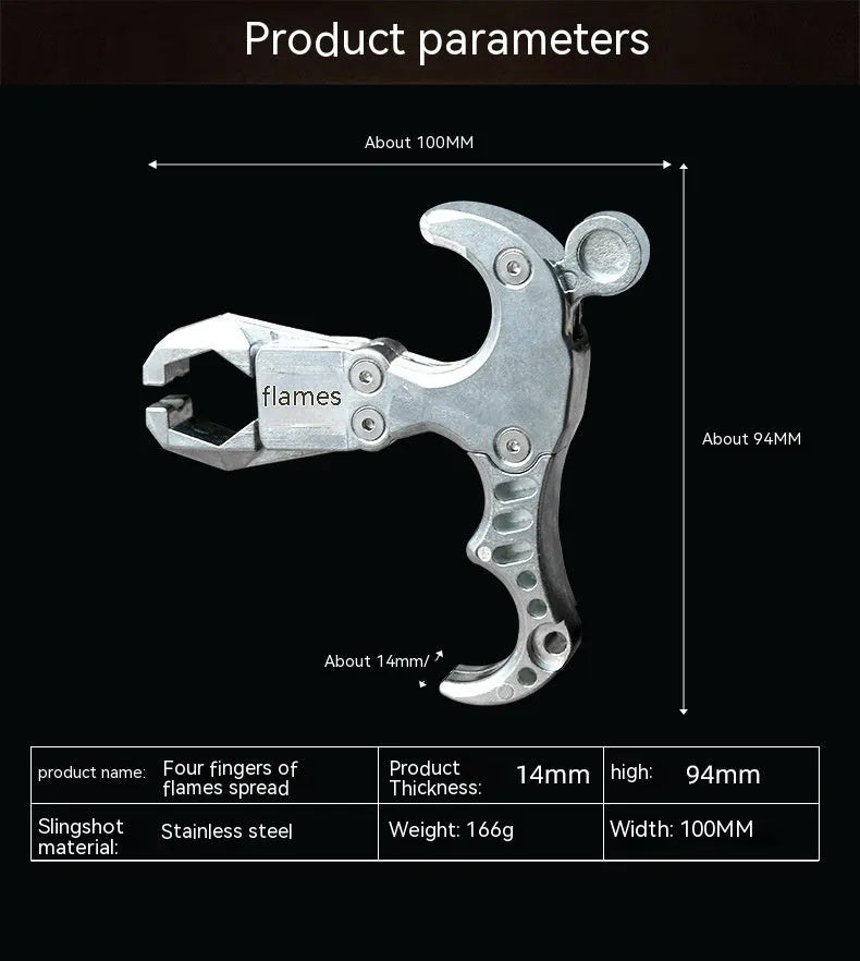 Zinc alloy archery release aid component with a two-axis harpoon clip isolated on a white background.