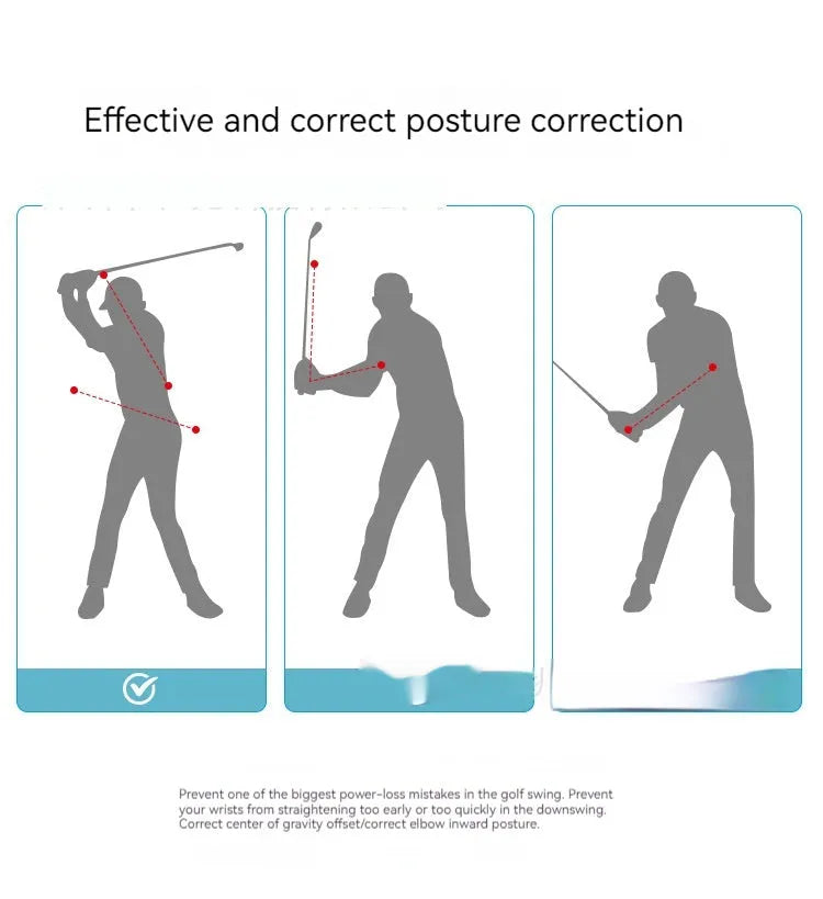 Black silicone elastic golf swing trainer for physical correction practice