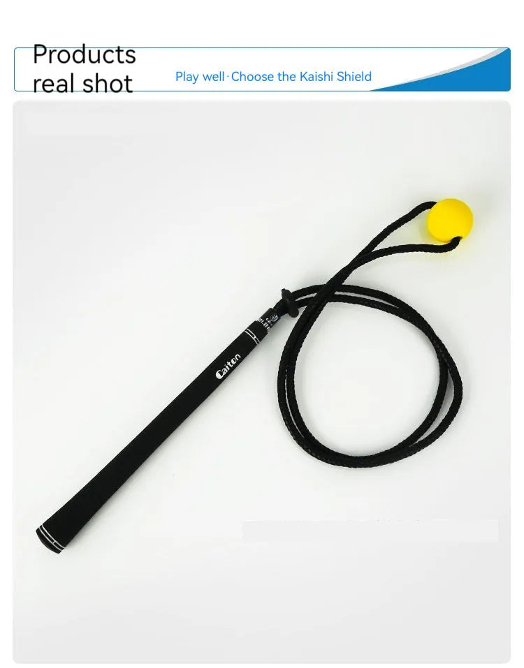 Black silicone elastic golf swing trainer for physical correction practice