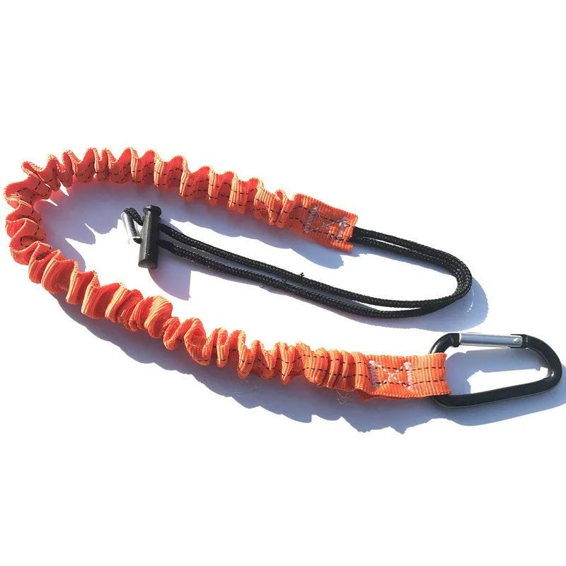 Orange 90cm fishing rod safety rope with elastic anti-separation design