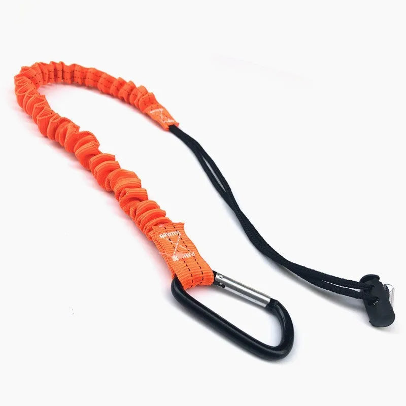 Orange 90cm fishing rod safety rope with elastic anti-separation design