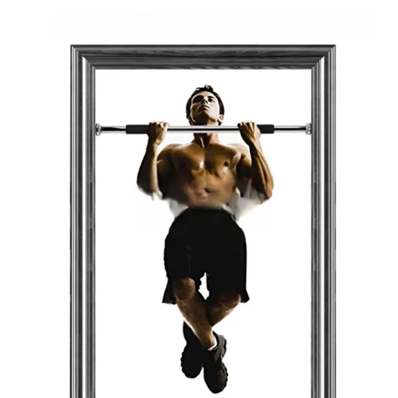 Steel adjustable pull-up bar extended for doorframe mounting