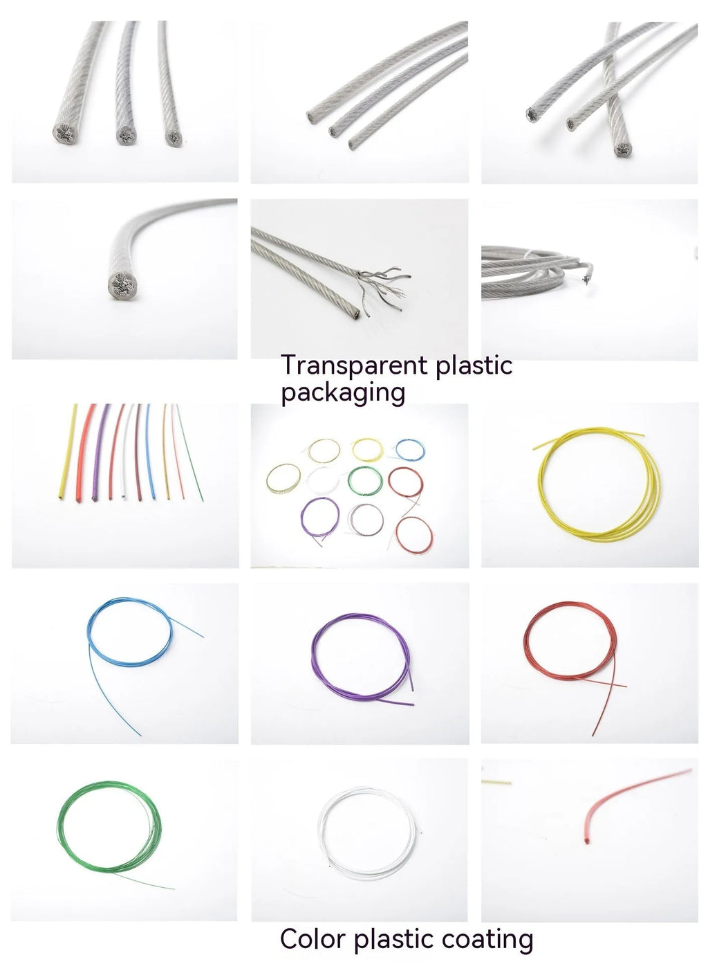 304 stainless steel security wire rope with nylon coating in various diameters for anti-theft applications