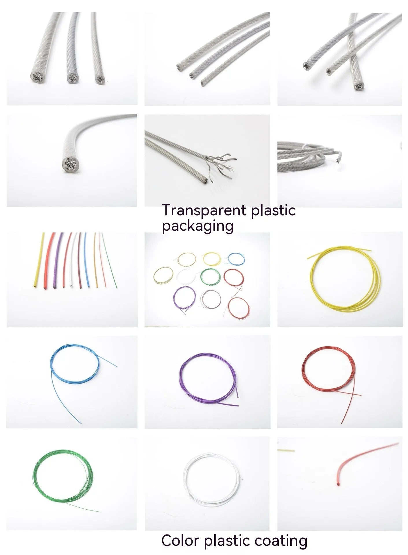 304 stainless steel security wire rope with nylon coating in various diameters for anti-theft applications