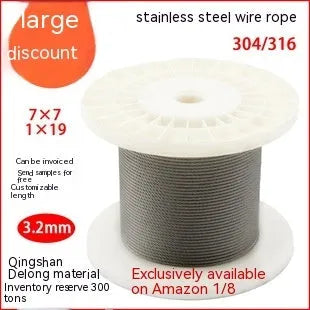 304 stainless steel security wire rope with nylon coating in various diameters for anti-theft applications