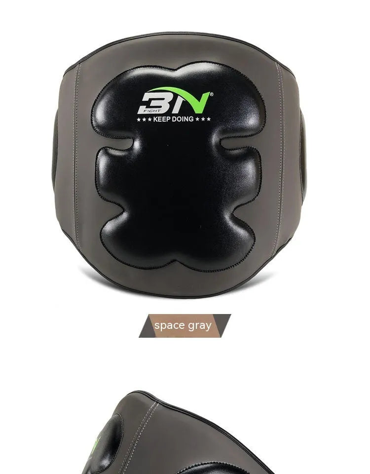 Dark grey boxing chest protection target with thickened padding for Sanda training.