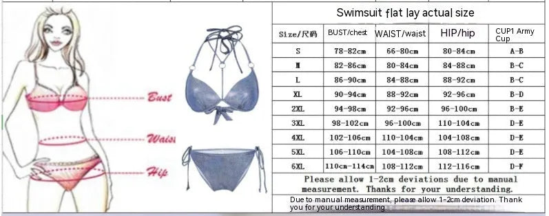 Blue women's printed split bikini swimsuit with a brief style.