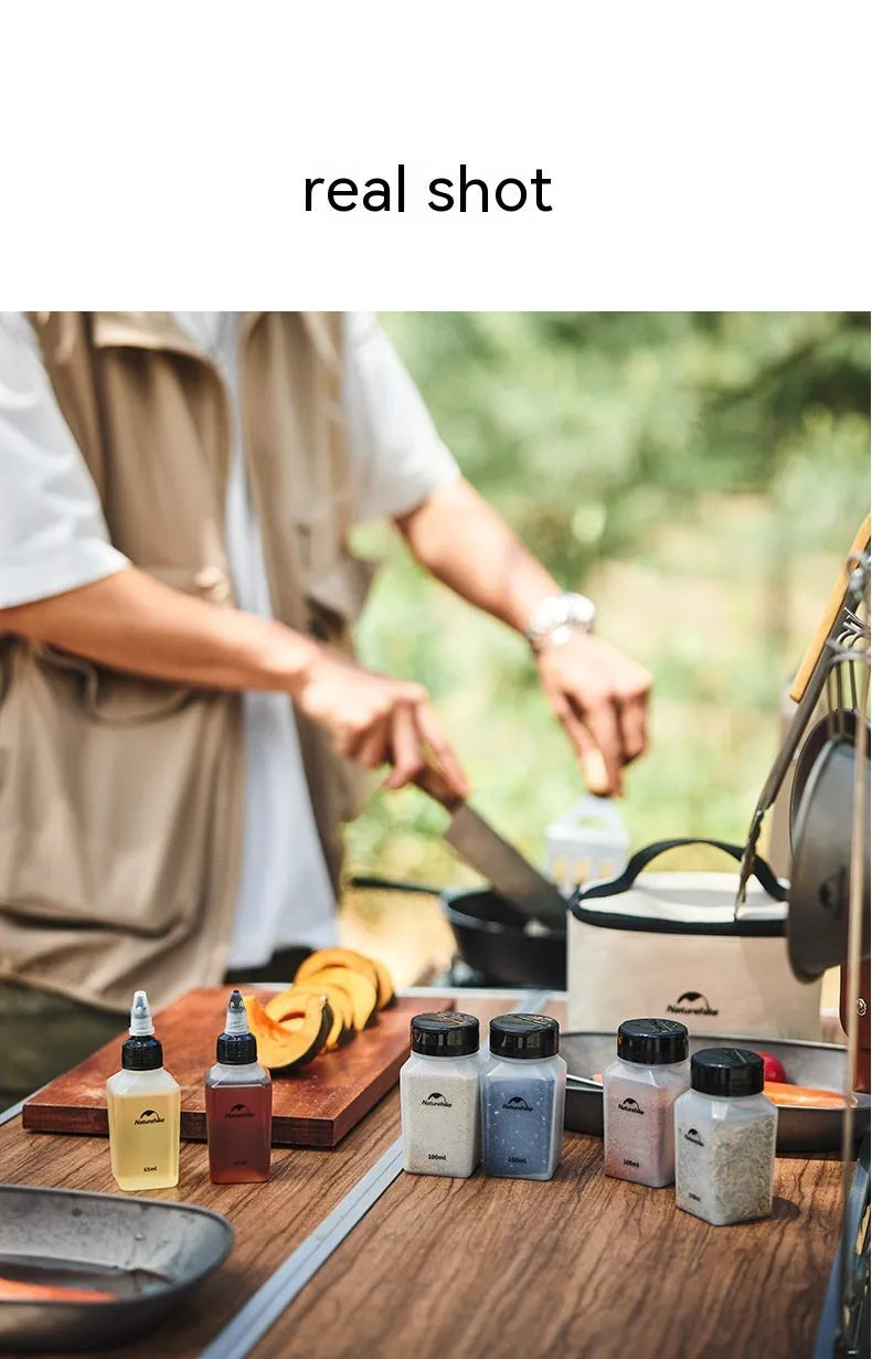 Naturehike six-piece portable seasoning bottle set with PP plastic construction