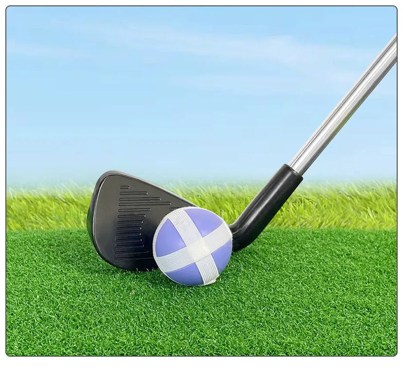 Metal golf practice club set showing one adult-sized and one child-sized club for outdoor training.
