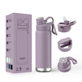 Double-layer stainless steel outdoor vacuum mug 24oz 700ml in light blue with modern simplicity design