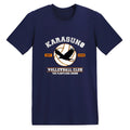 Harajuku anime t-shirt for men with printed Haikyuu design, round neck, short sleeves in milk silk polyester