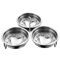 Mini stainless steel egg steamer in heart-shaped and round designs for household kitchen use.