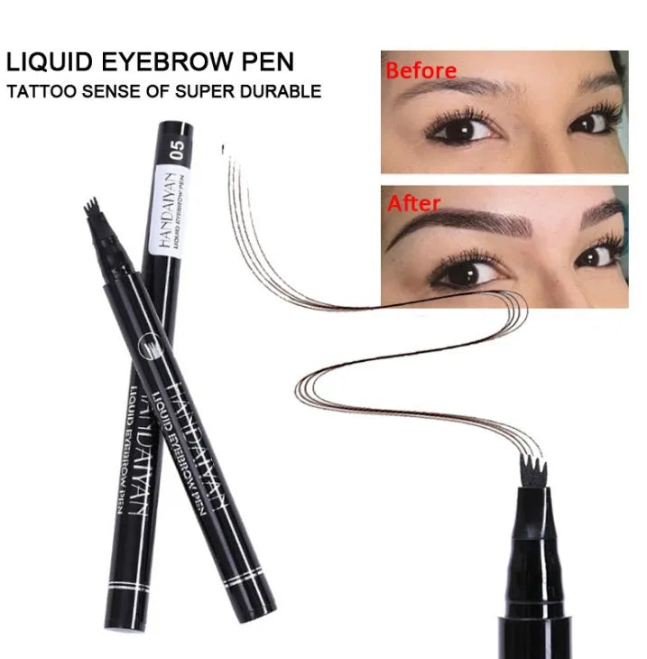 Microblading eyebrow pencil with waterproof fork tip in five colour options for natural brows