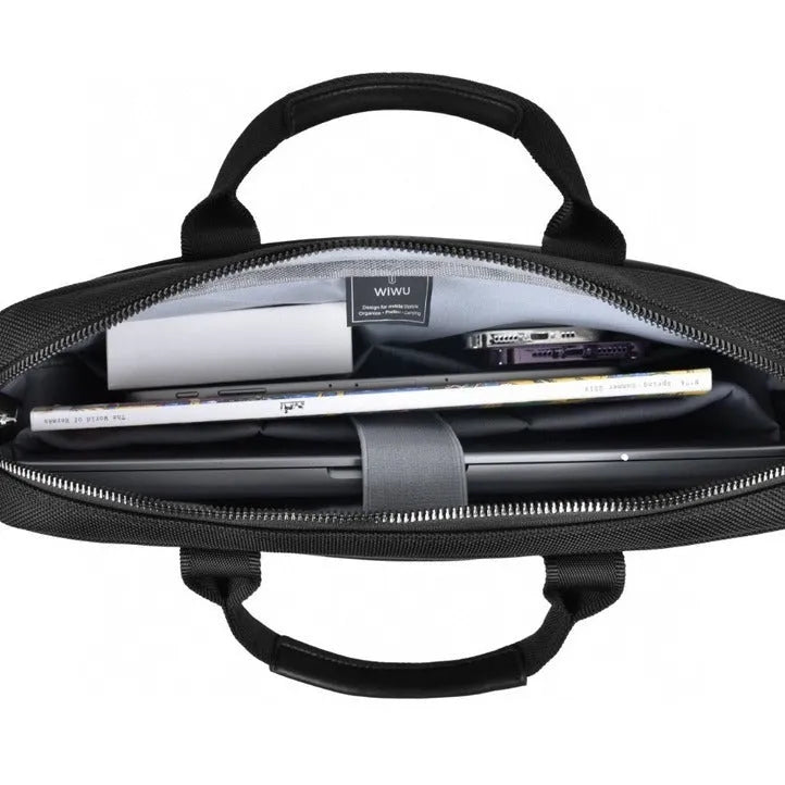 Black multi-pocket laptop backpack with separate computer compartment and organisers