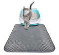 Beehive cat litter mat in gray with honeycomb textured EVA surface and quilted edge