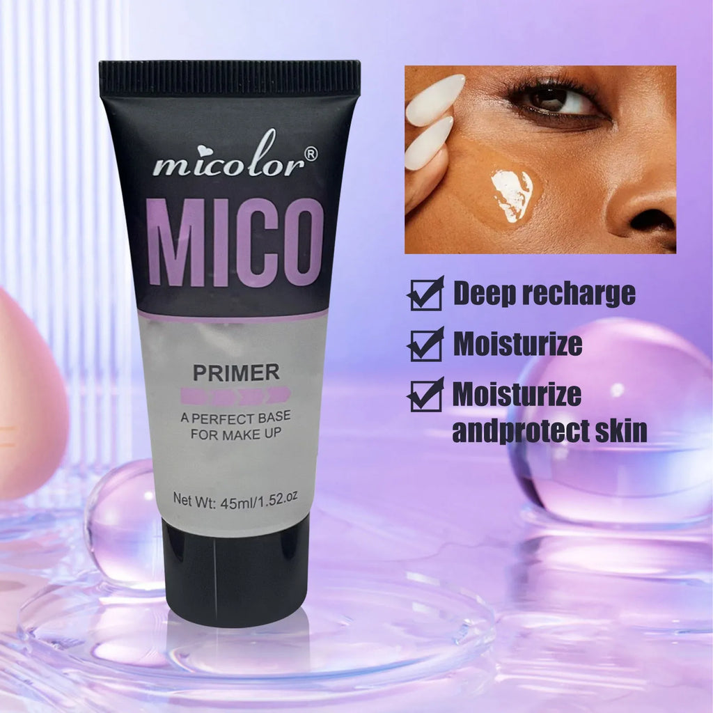Two cosmetic spray bottles: a 45ml makeup primer and a 40ml makeup setting spray.