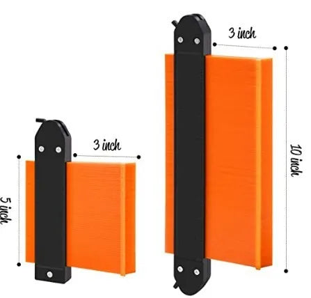 Plastic ABS contour gauge profile ruler measuring an irregular shape