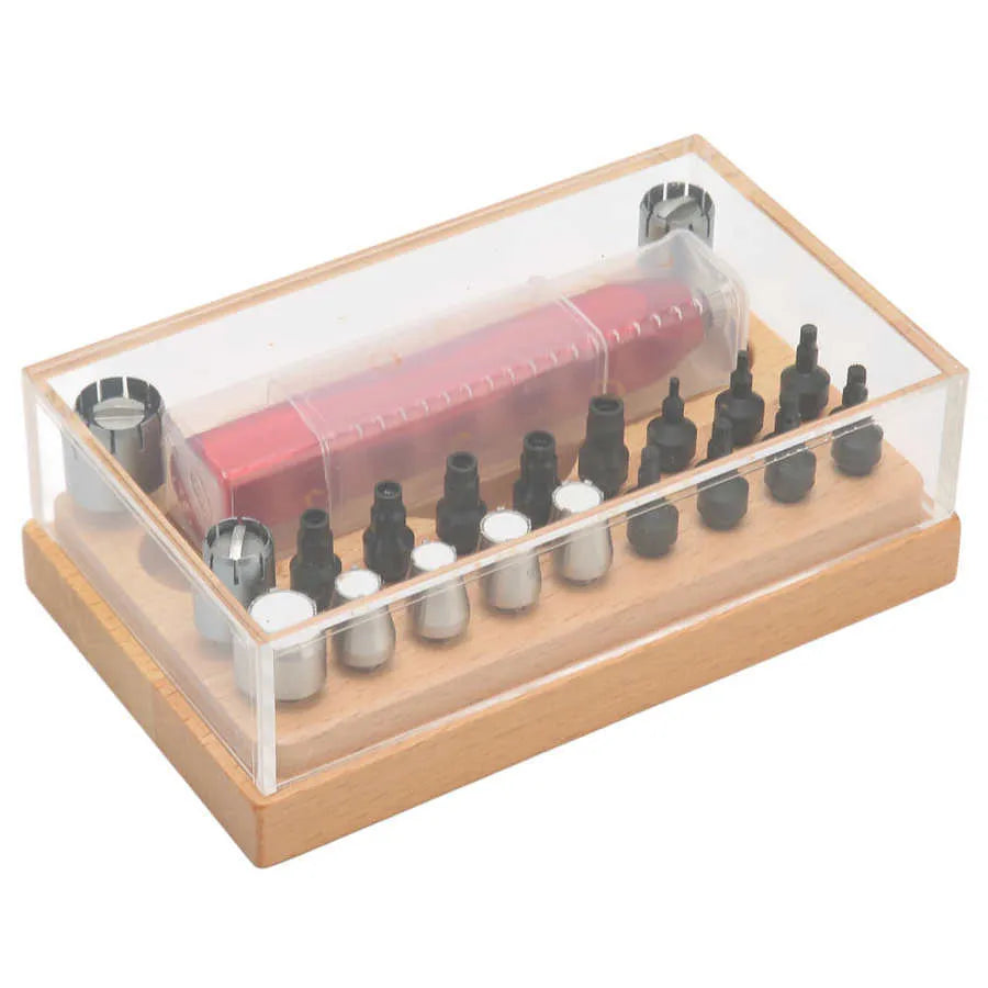 20-piece steel watch repair extracting tube set for barrel-opening procedures
