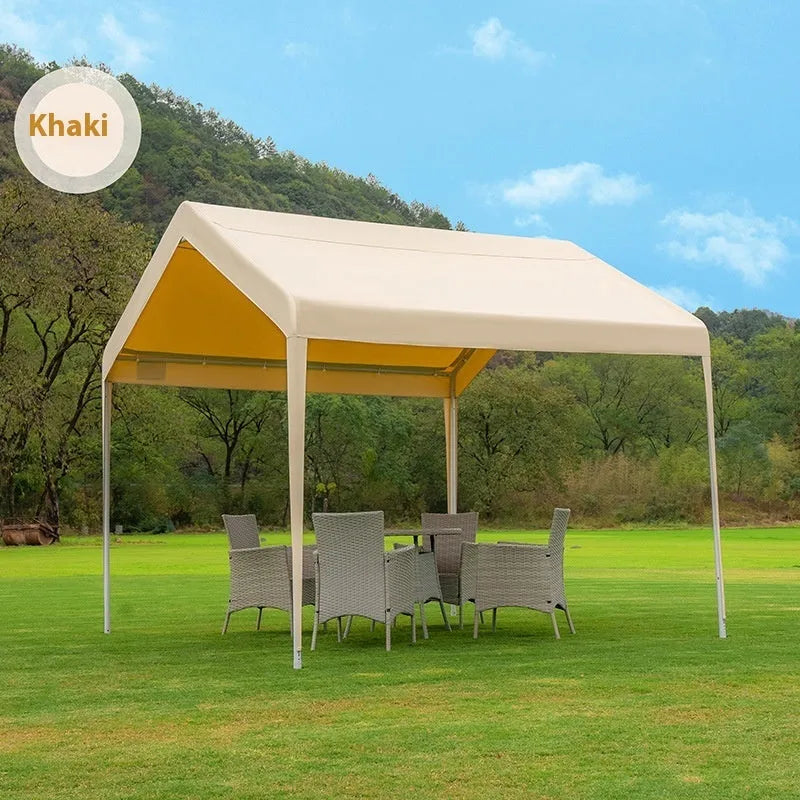 Portable storage canopy sunshade with steel frame and 3m x 6m PE tarpaulin for outdoor stall