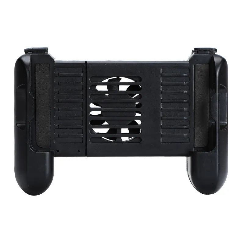 Black Bluetooth mobile game controller for Apple iPhone with cooling system