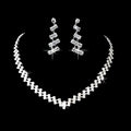 Bridal rhinestone necklace and earrings set two pieces gold silver tone wedding jewellery
