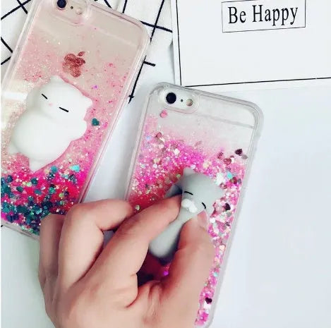 Four glittery cat design phone cases for iPhone models 6 through X.