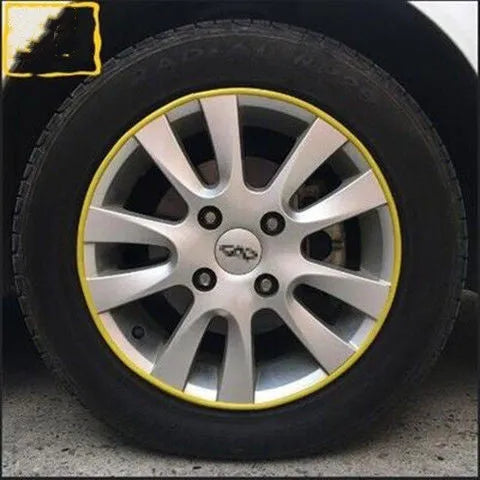 8-metre PET wheel rim protector strip set with 3M adhesive in multiple colours for alloy wheels up to 22 inches