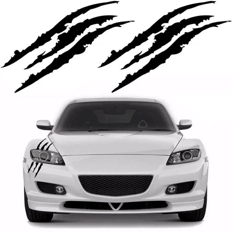 Claw mark car decal sticker 37x9cm in black on a car door panel