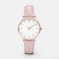 Quartz wristwatch with 35.5mm square alloy case and PU leather strap in multiple colour options