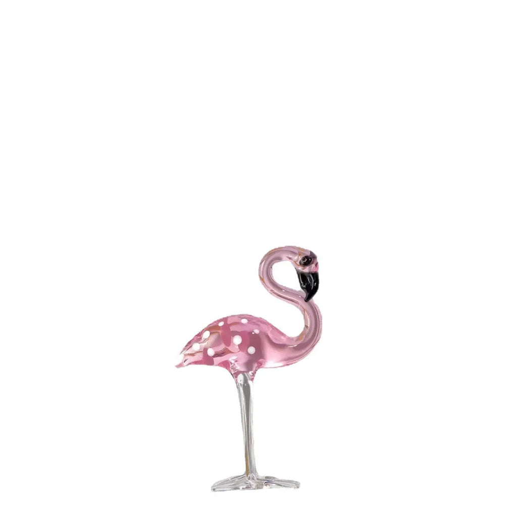 Pink flamingo crystal decorative ornament for home hall table display in modern simple style