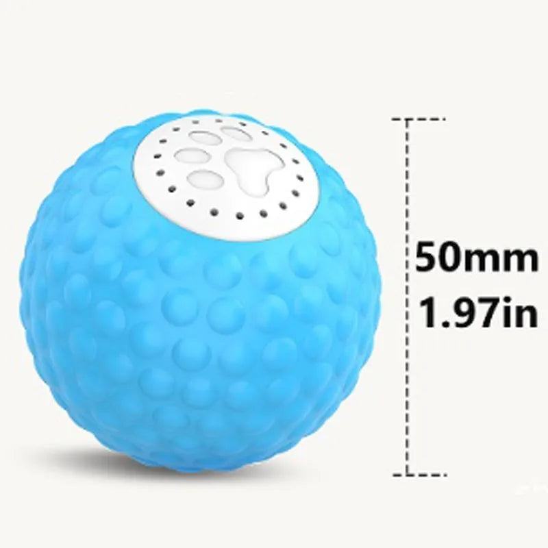Remote control cat toy ball with LED lights in blue, green and yellow colour options