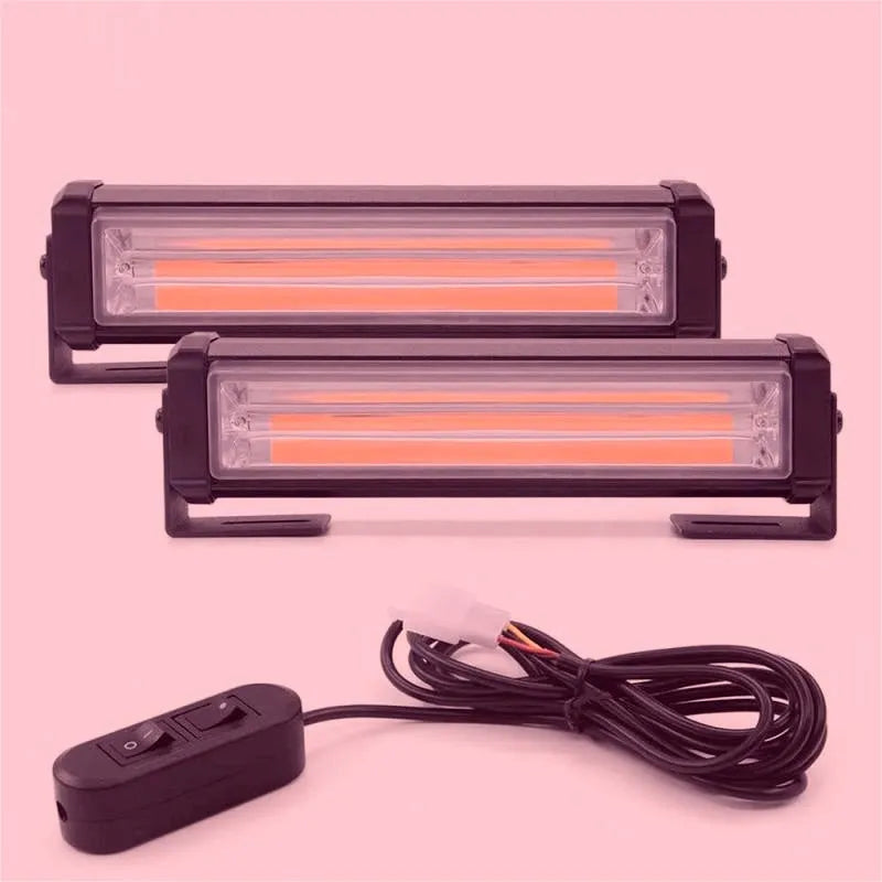 Amber yellow vehicle strobe warning light with aluminium alloy housing and 160mm diameter