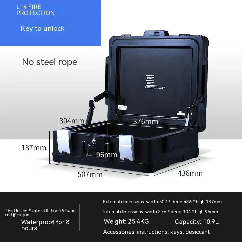 L12 Mechanical 6500G toughened steel portable safe box with combination lock