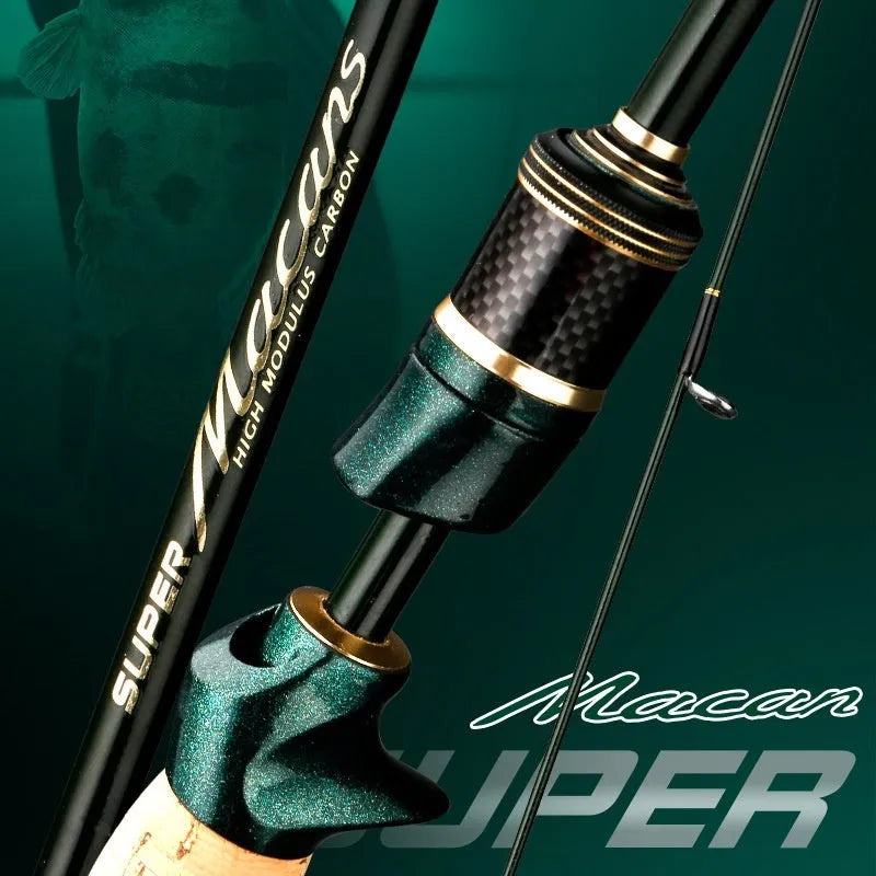 Telescopic carbon tossing luer sea fishing casting rod with straight handle or pikestaff in 1.83m 2.1m 2.4m lengths