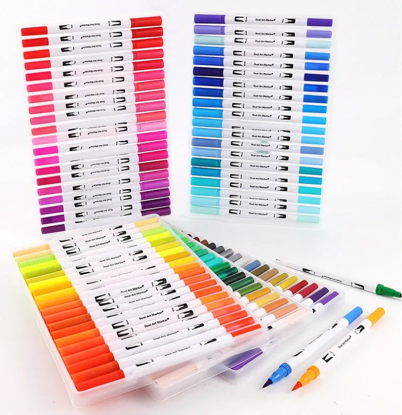 Set of watercolour pens in plastic casings suitable for painting and promotional giveaways