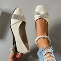 Women's black casual slip-on shoes with rhinestones and a chunky heel