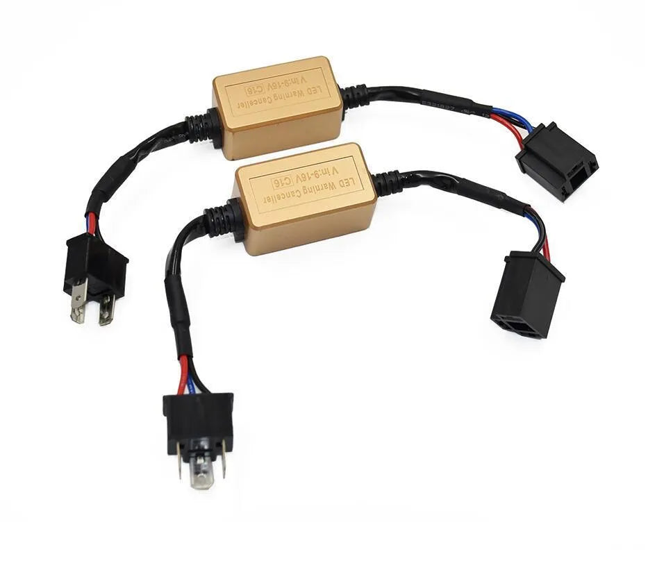 Black alloy LED car headlight Canbus decoder for H1 H4 H7 H11 H13 bulbs.