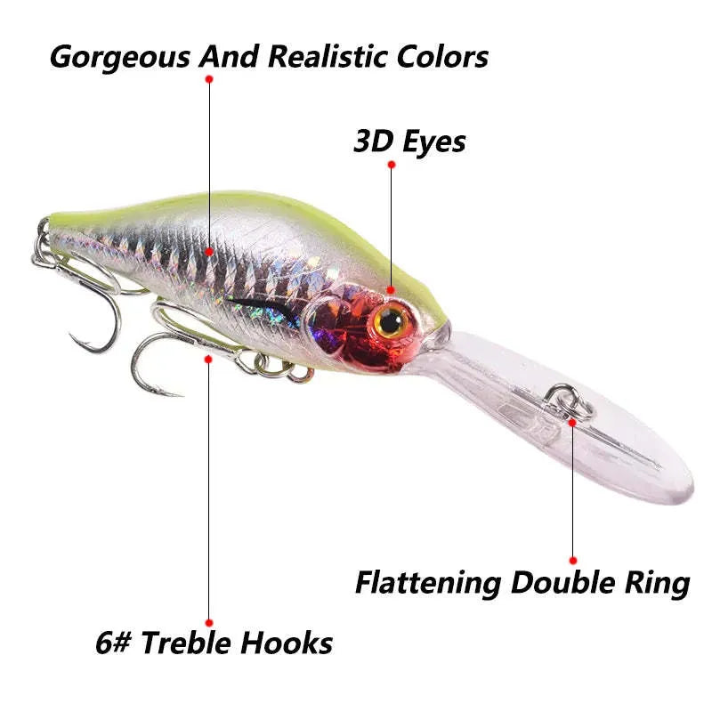 Floating rock deep diving mino lure body 10.5cm 15g artificial bait for fishing