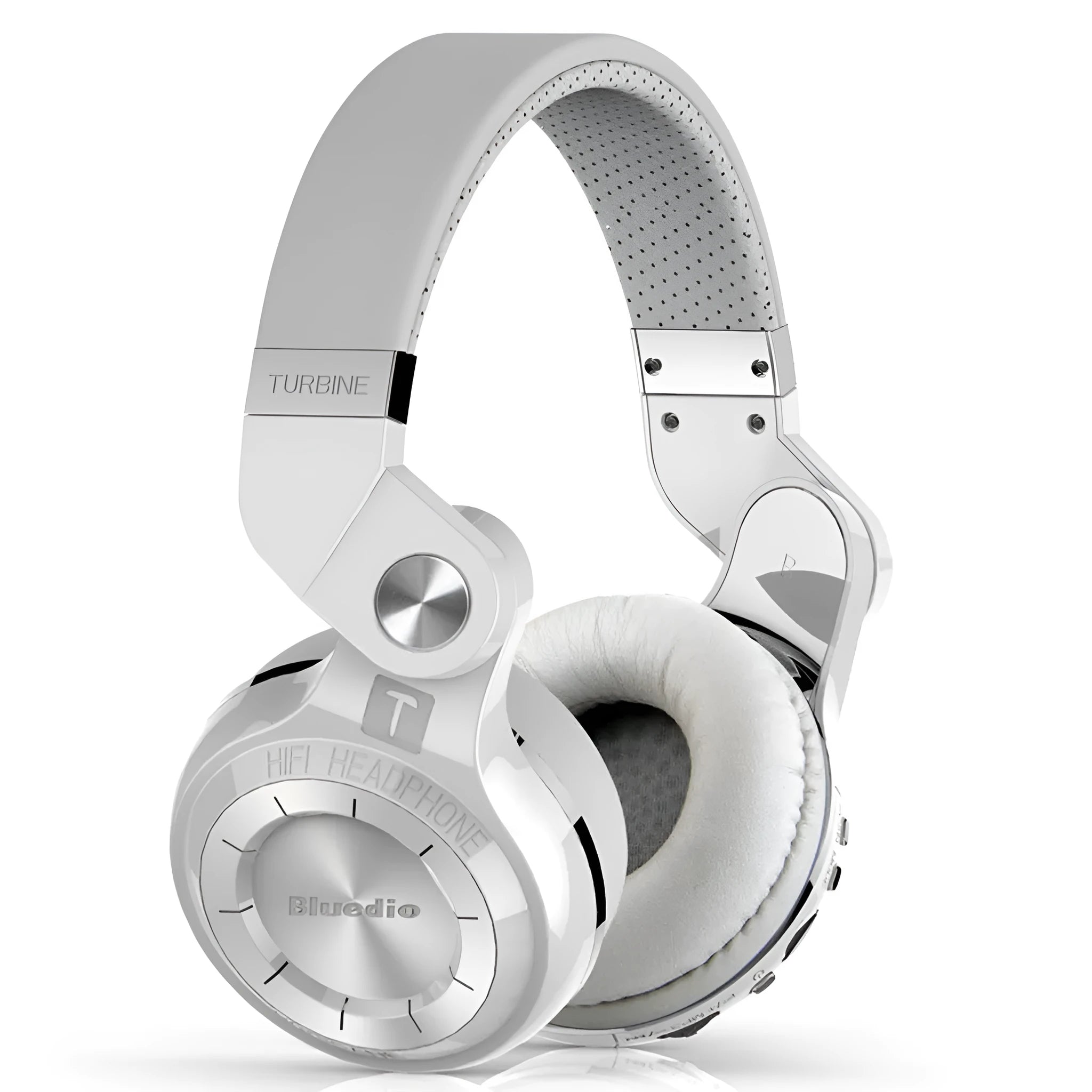 Black Bluetooth headset with an in-line card plug-in, shown as a head-mounted bilateral stereo unit.