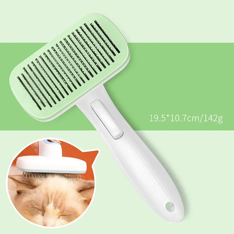 Automatic hair removal comb for pets in blue colour with one-click needle technology